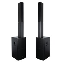 2x DAP Frigga Single Active Column PA System 2000w - Black Inc Covers